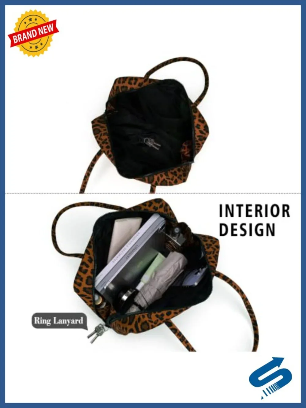 Slouchy Lightweight Nylon Bowler Bag Shoulder Handbag with Charm Loop